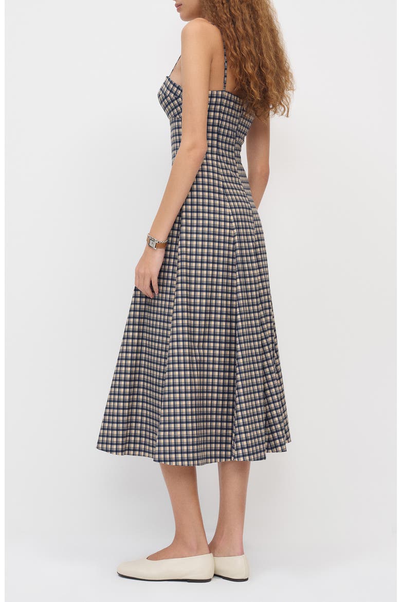 Kailani Plaid Midi Dress, Alternate, color, BEACON CHECK