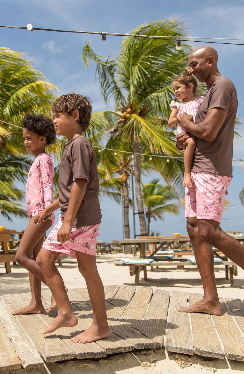 Snapper Rock Kids' Palm Paradise One-Piece Surf Swimsuit, Alternate, color, 