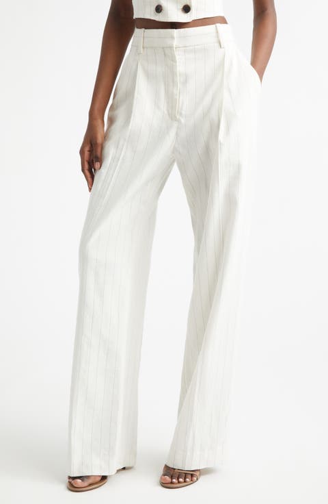 Winston Linen Blend Pinstripe Pants