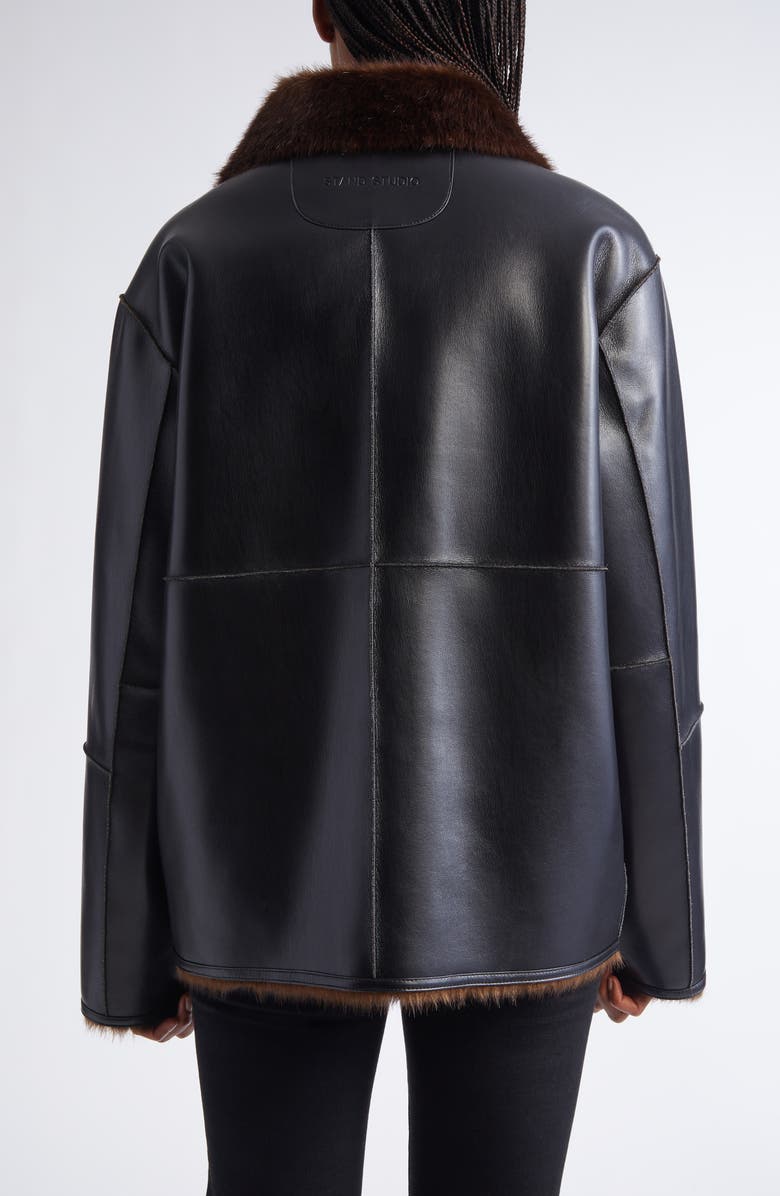 Stand Studio Brella Reversible Faux Leather Jacket, Alternate, color, Black/ Brown