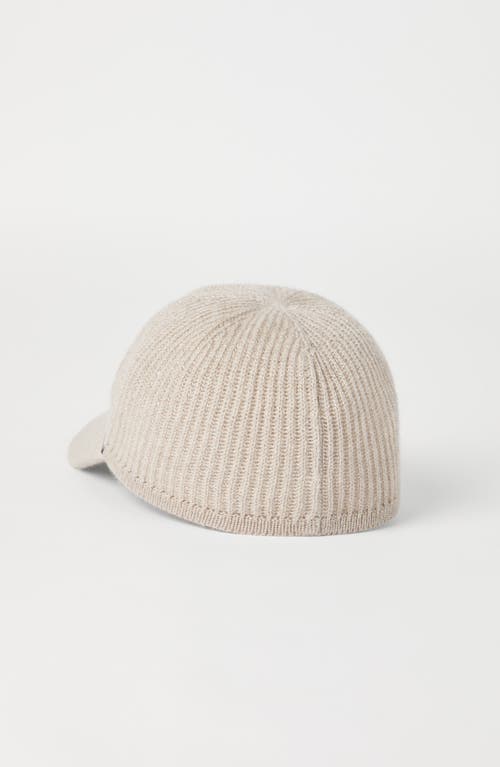 Brunello Cucinelli Sparkling Baseball Cap With Monili In Neutral