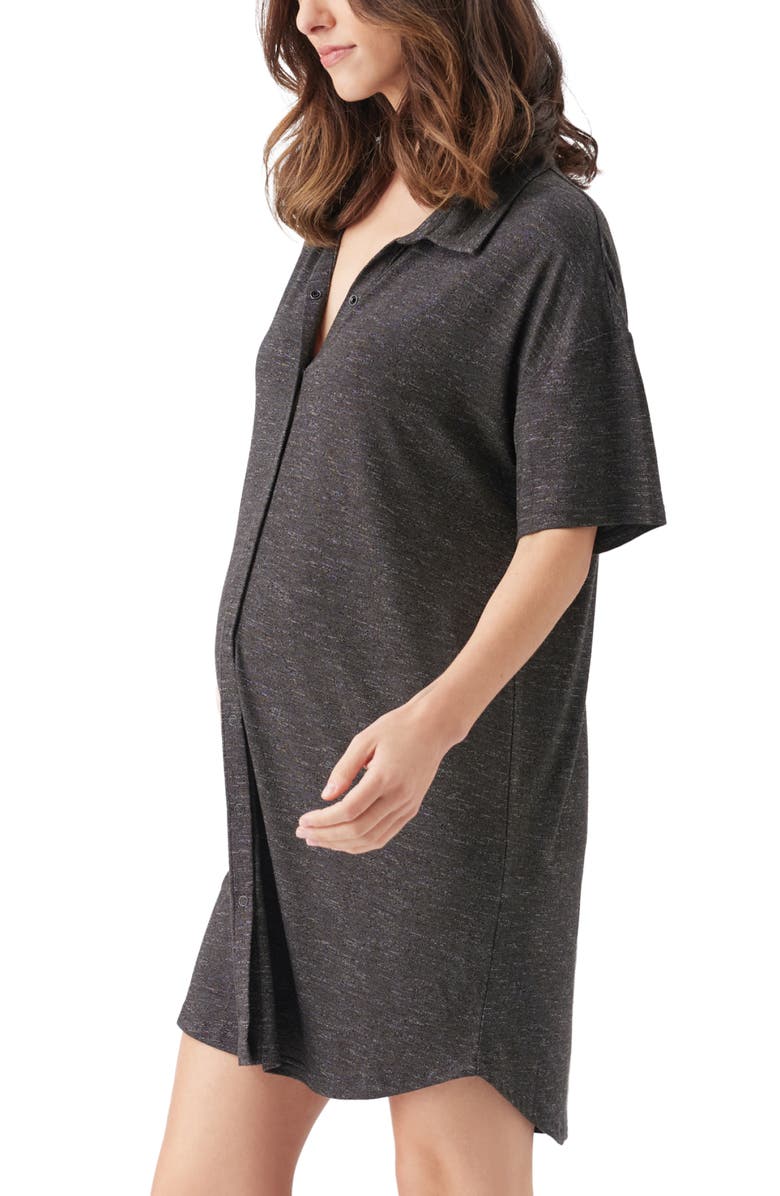 Ripe Maternity Dreamy Night Shirt, Alternate, color, Granite