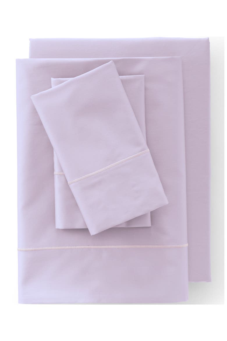 400 Thread Count Premium Supima Cotton No Iron Sateen Flat Bed Sheet, Main, color, Soft Lilac Purple