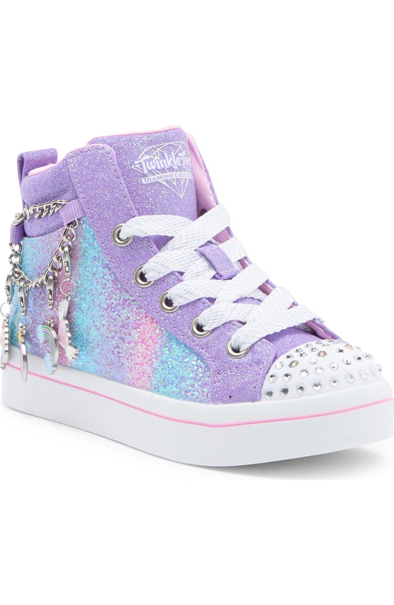 SKECHERS Kids' Twinkle Toes<sup>®</sup> Twi-Lites Light-Up High Top Sneaker, Main, color, Lavender/ Multi