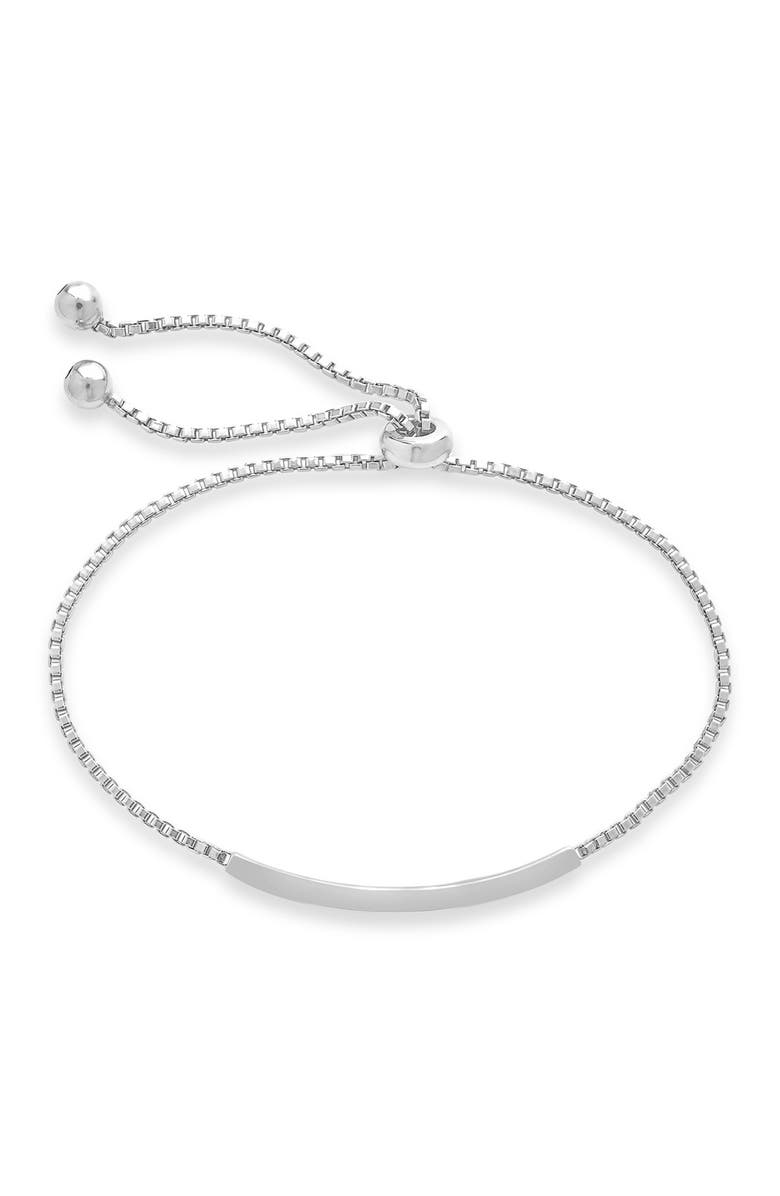 Sterling Forever Inlaid Cubic Zirconia Bar Bolo Bracelet, Alternate, color, 