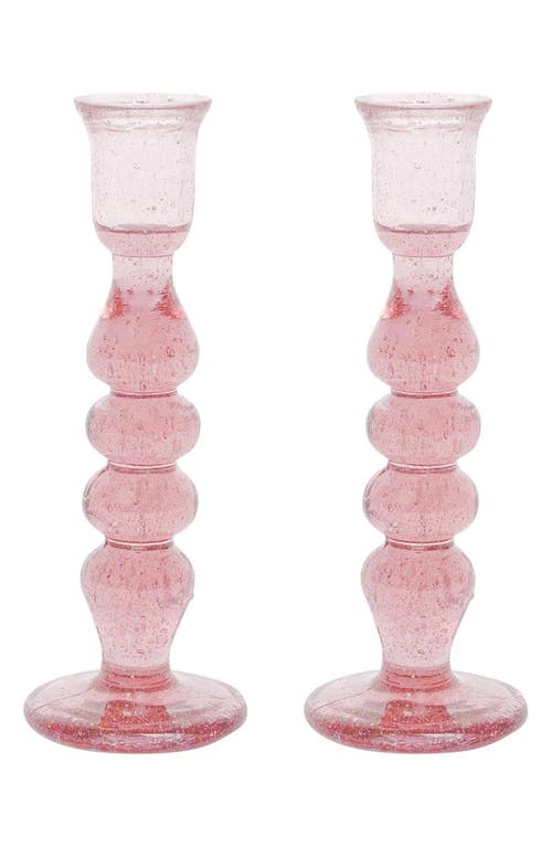 Juliska Provence Set Of 2 Candlesticks In Blush