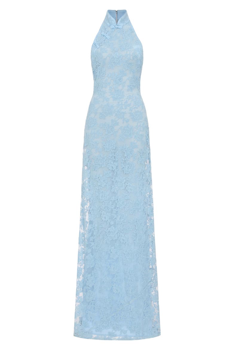 Gillian Lace Sleeveless Gown, Alternate, color, SKY BLUE