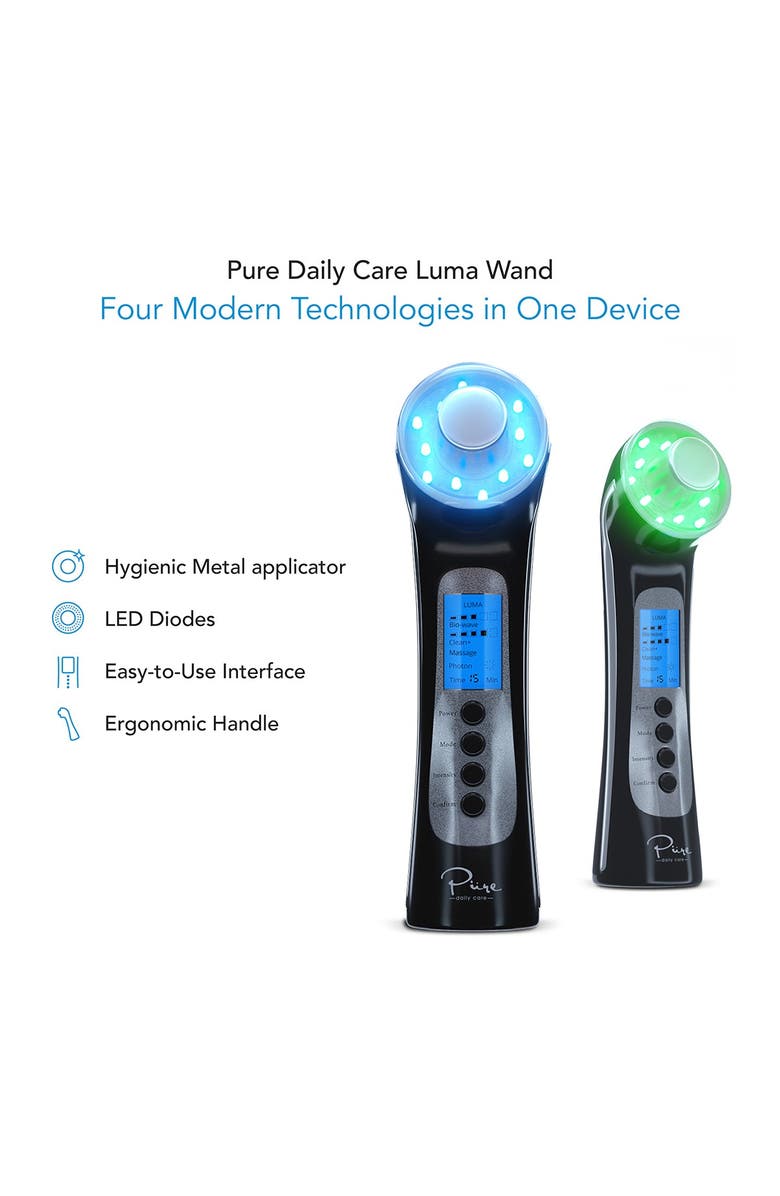 PURE DAILY CARE Luma 4-in-1 Skin Therapy Wand - Ion Therapy LED Light Machine, Alternate, color,