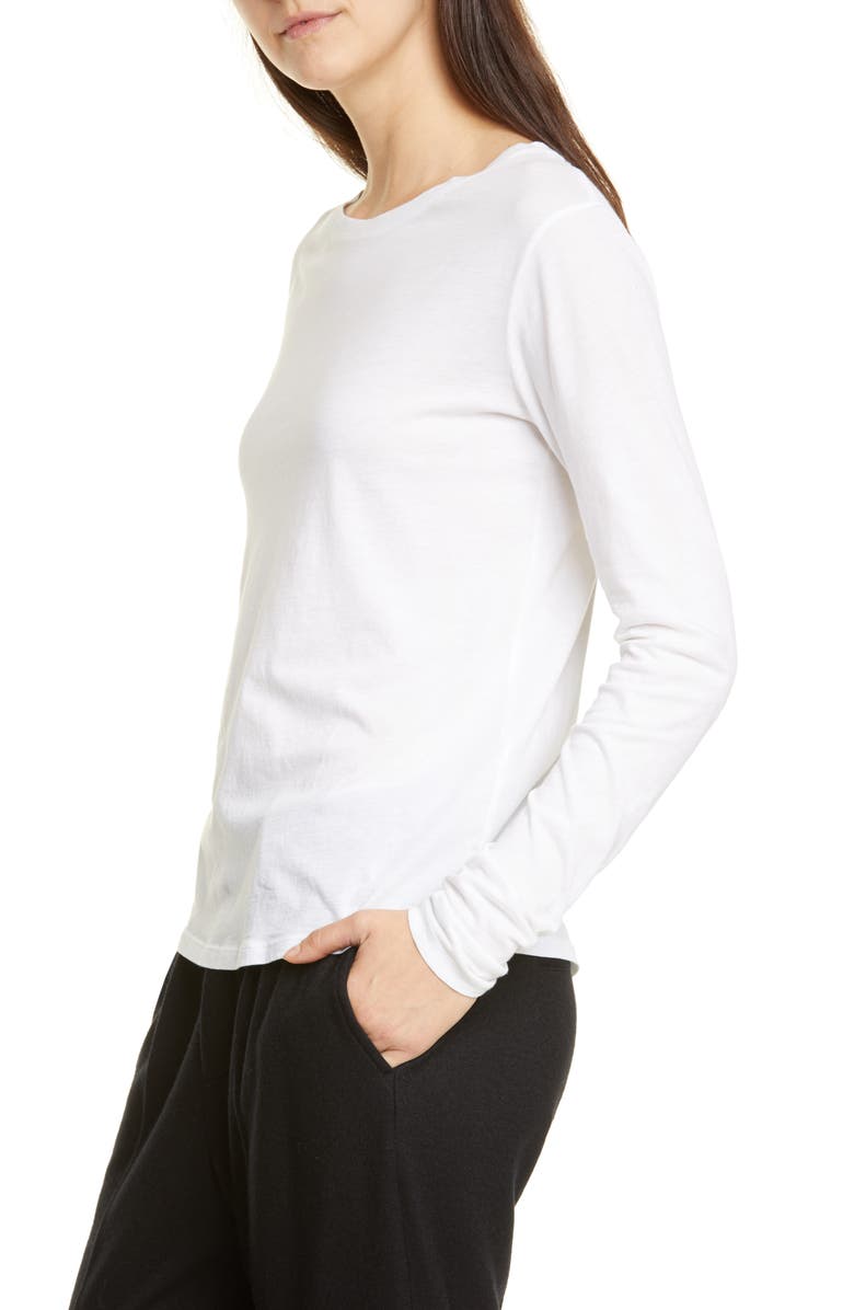 Vince Essential Long Sleeve Crewneck Tee, Alternate, color, Optic White