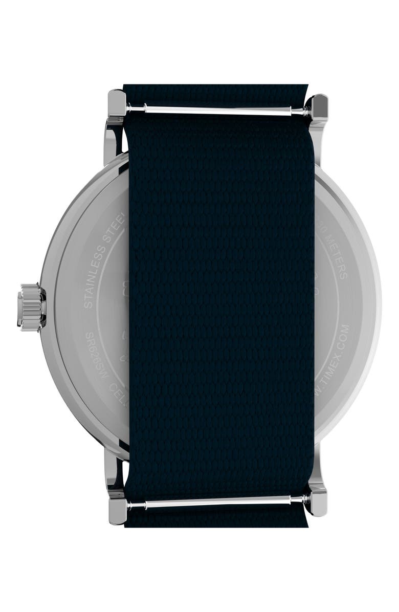 Timex<sup>®</sup> Peanuts<sup>®</sup> x Timex Weekender Baseball 38mm Fabric Strap Watch, Alternate, color, Navy/ Silver-Tone