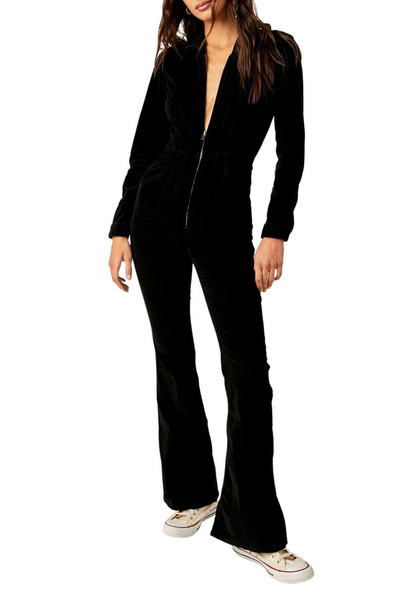 Free People Jayde Corduroy Long Sleeve Flare Jumpsuit, Main, color, 
