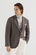Brunello Cucinelli Mouliné virgin wool twill deconstructed Cavallo blazer