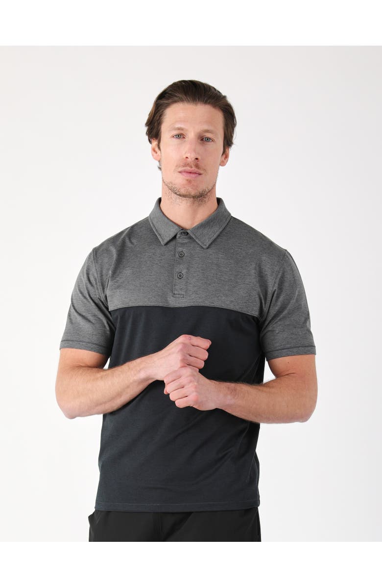 GLYDER Halfway Polo, Main, color, Black/Carbon