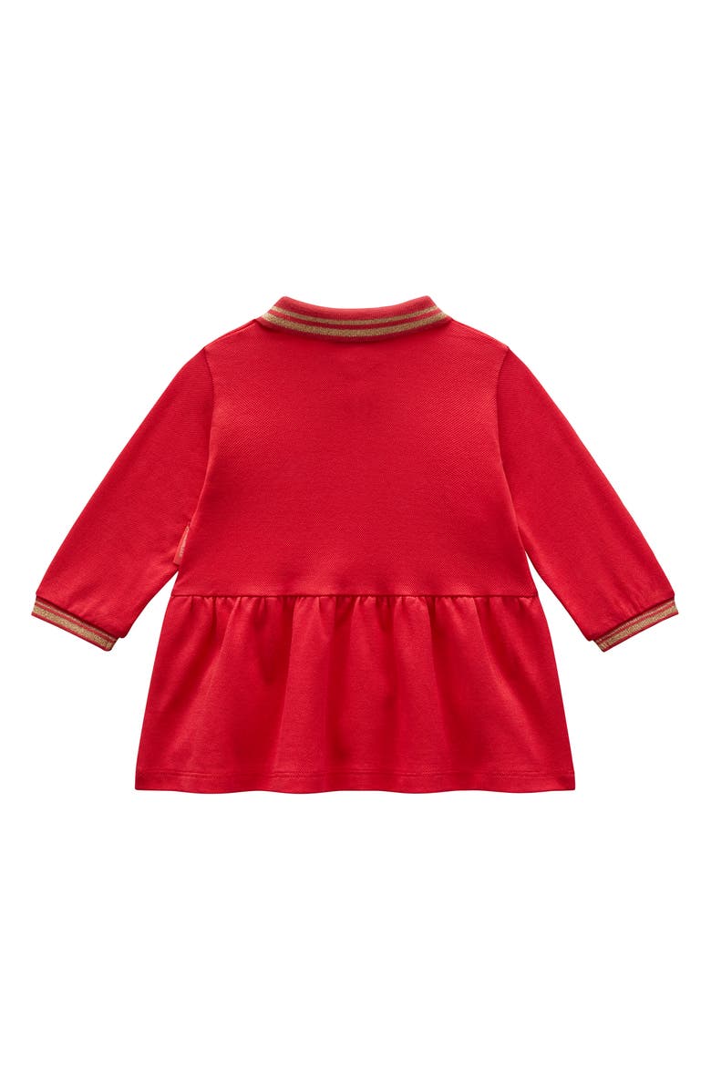 Moncler Kids' Embroidered Logo Cotton Stretch Piqué Polo Dress, Alternate, color, 