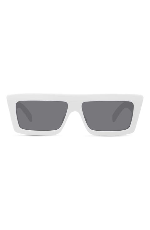 Monochroms 57mm Rectangular Sunglasses