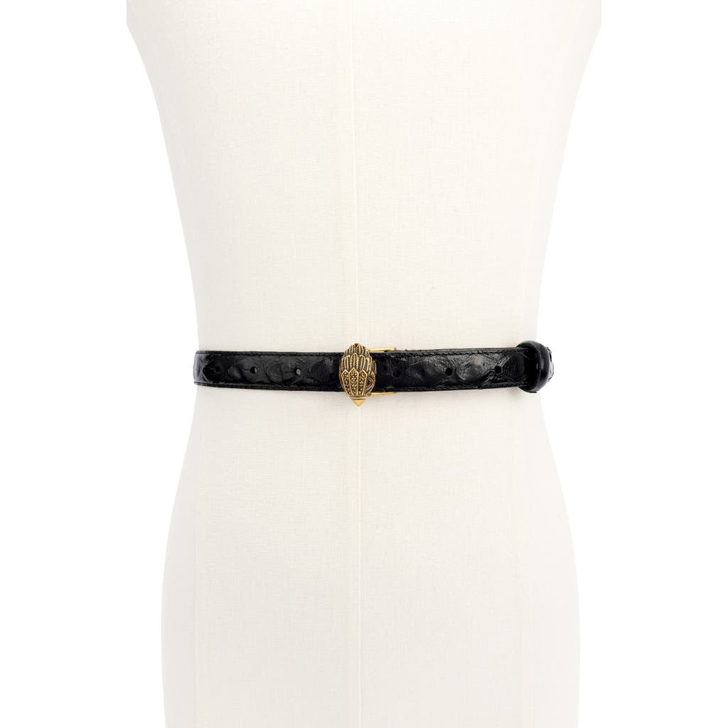 Kurt Geiger London Eagle Leather Belt In Black