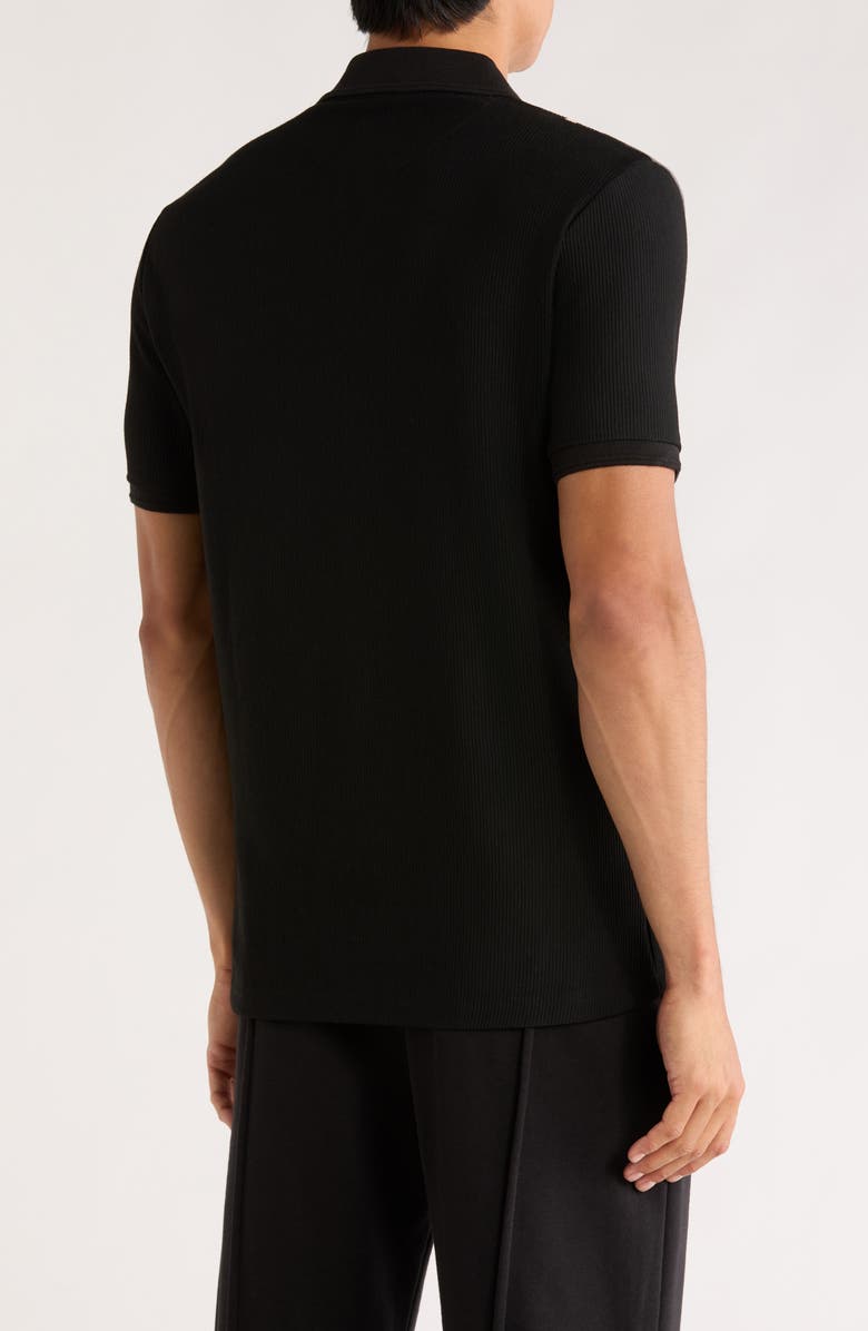 Cactus Man Vertical Stripe Zip Polo, Alternate, color, Black