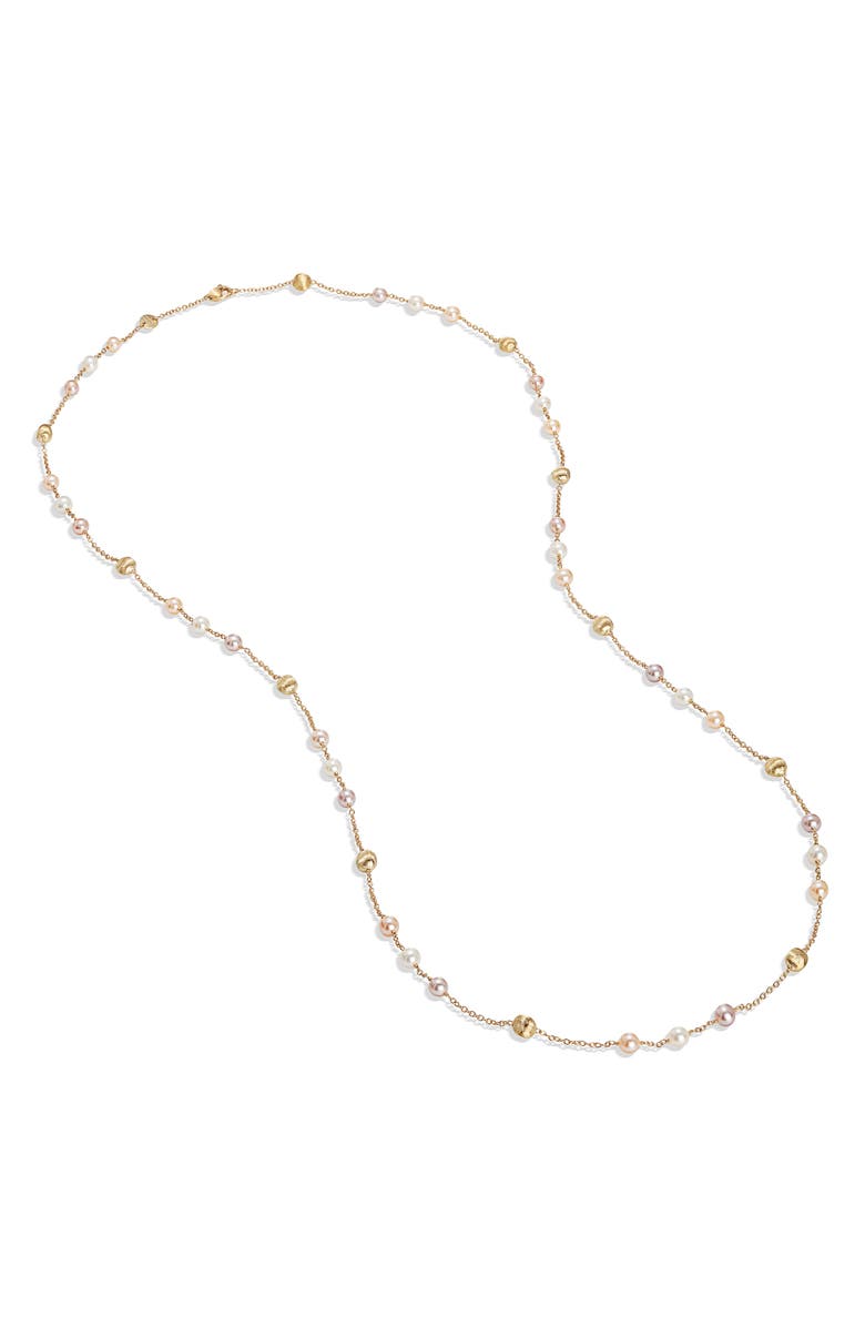 Marco Bicego Africa 18K Yellow Gold & Multicolor Pearl Statement Necklace, Alternate, color, 
