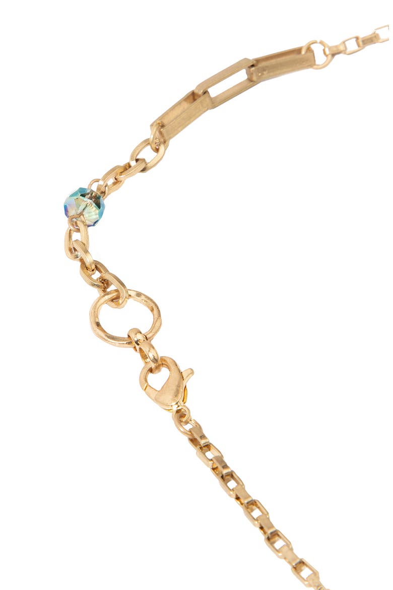 Gemstone Chain & Pendant Necklace, Alternate, color, AQUA