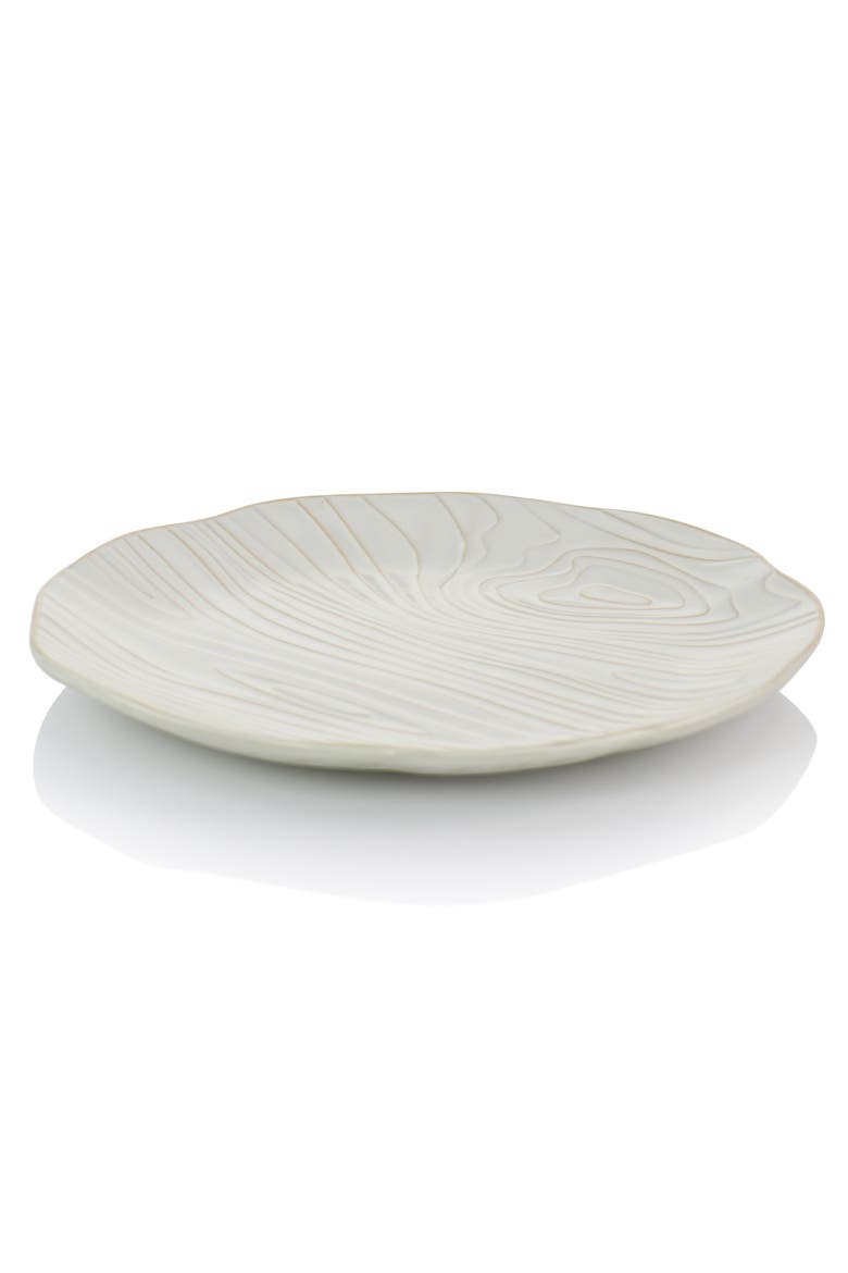 Wood Pattern 6 pc 10.75 Inch Stoneware Dinner Plate Set, Alternate, color, Brown