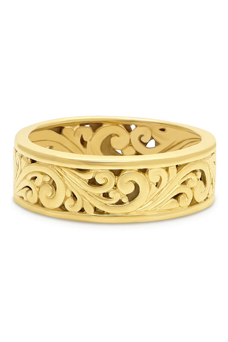 18K Yellow Gold Plated Sterling Silver Bali Ring, Alternate, color, GOLD