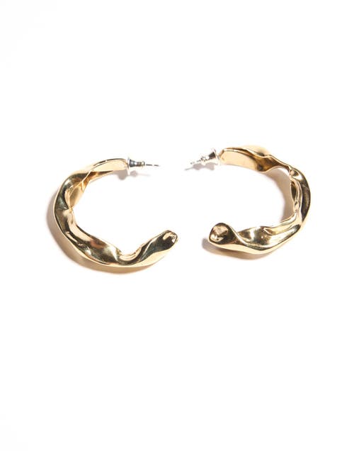 Odette New York Fender Hoop Earrings In Brass
