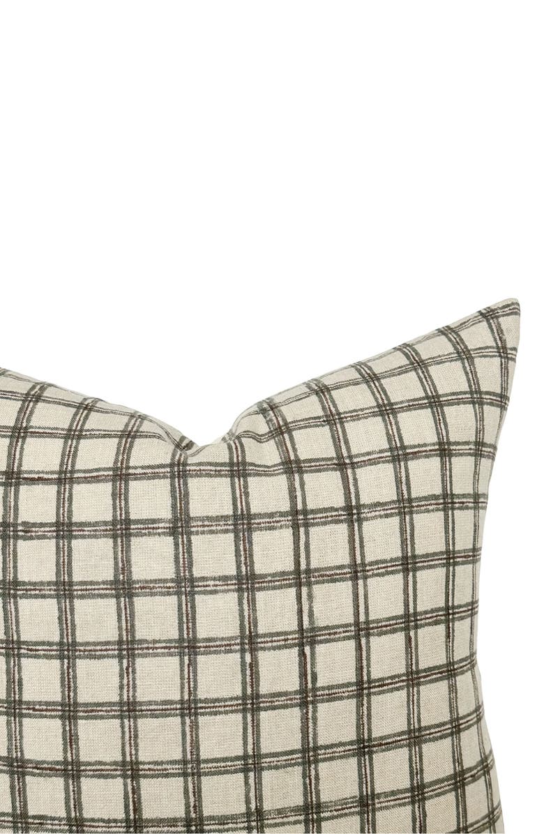 Linen & James Beck Blue Brown Plaid Pillow Cover, Alternate, color, Natural