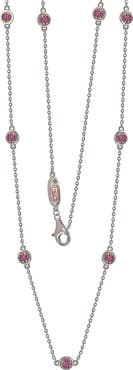 SUZY LEVIAN Sterling Silver Pink Sapphire Station Necklace