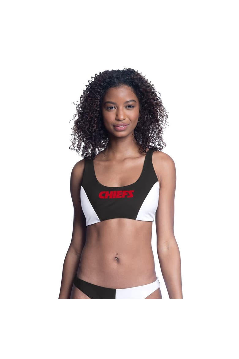 Women's G-III 4Her by Carl Banks  Black Kansas City Chiefs Brief Game Bikini Top, Main, color, Black