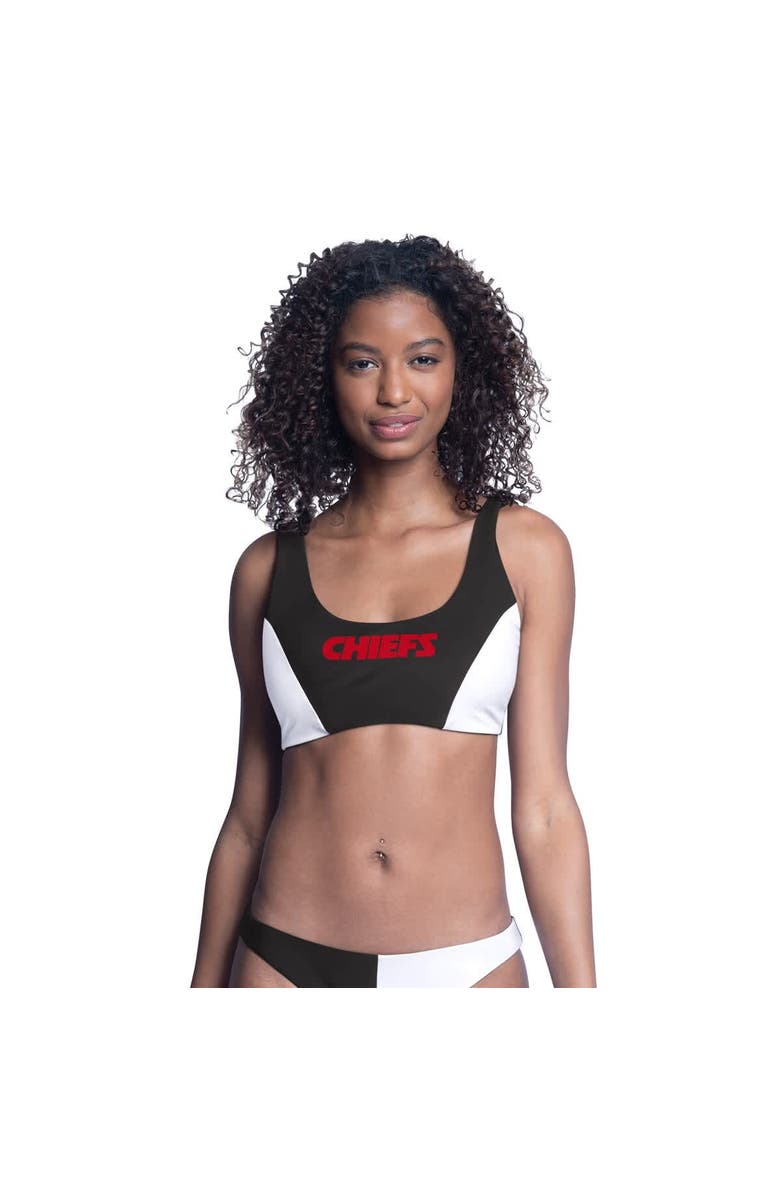 G-III 4HER BY CARL BANKS Women's G-III 4Her by Carl Banks  Black Kansas City Chiefs Brief Game Bikini Top, Main, color, Black