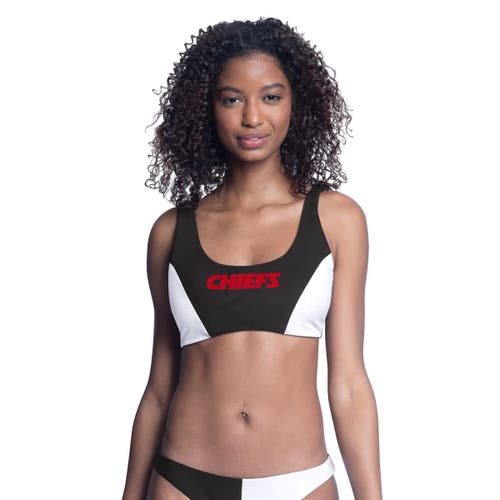 G-iii 4her By Carl Banks Black Kansas City Chiefs Brief Game Bikini Top