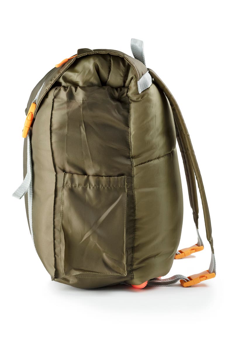 Kids' Sleep-n-Pack Water Repellent Sleeping Bag Backpack, Alternate, color, OLIVE/ BRIGHT ORANGE