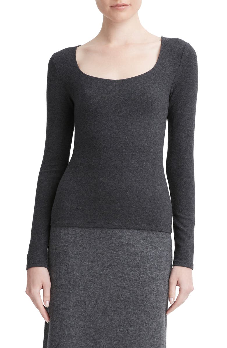 Vince Long Sleeve Scoop Neck Knit Top, Main, color,