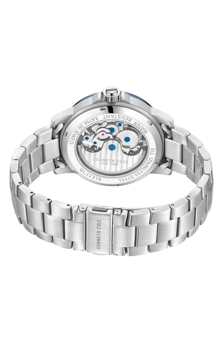 Kenneth Cole New York Automatic Bracelet Watch, 44mm, Alternate, color, Silver