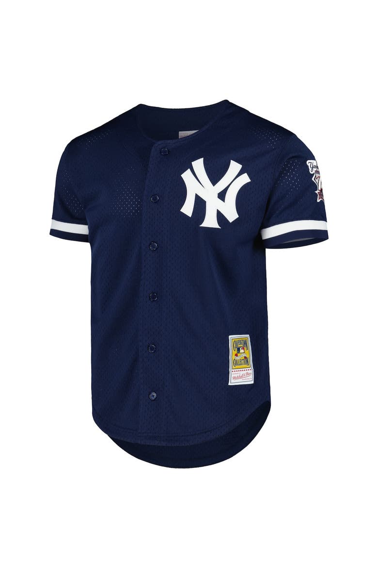 Men's Mitchell & Ness Mariano Rivera Navy New York Yankees Cooperstown Collection Mesh Batting Practice Button-Up Jersey, Alternate, color, Navy