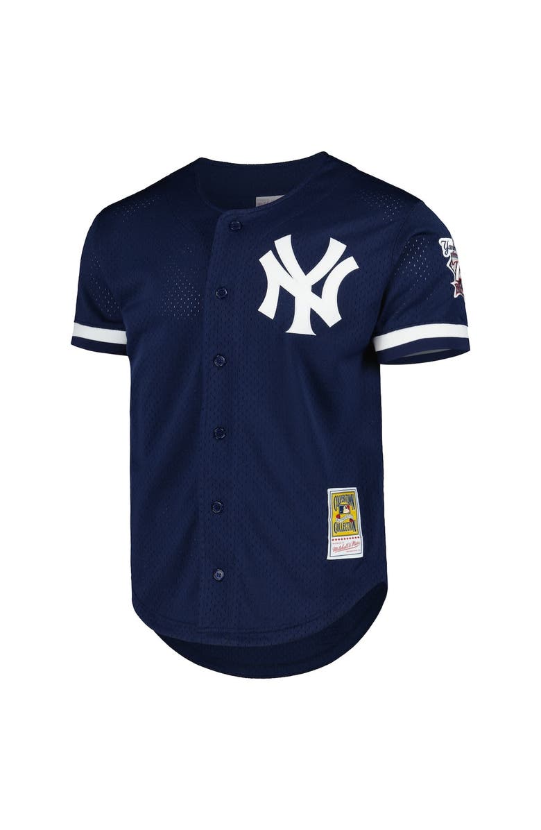 Mitchell & Ness Men's Mitchell & Ness Mariano Rivera Navy New York Yankees Cooperstown Collection Mesh Batting Practice Button-Up Jersey, Alternate, color, 
