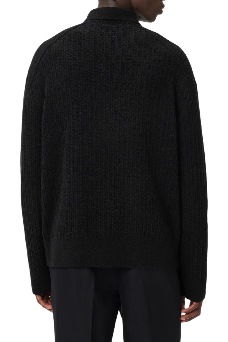 Jakob Wool & Alpaca Blend Polo Sweater, Alternate, color, BLACK