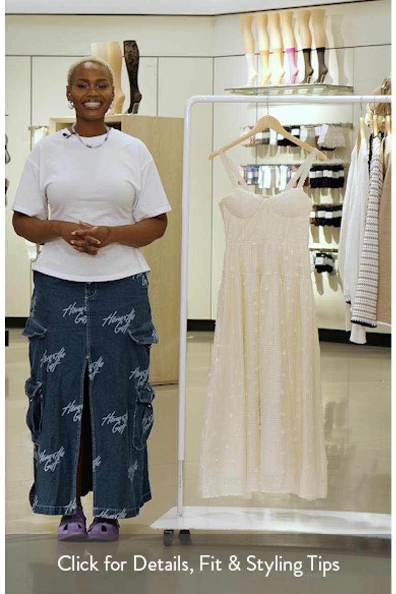 ZOE AND CLAIRE Floral Appliqué Midi Dress (Women) | Nordstrom