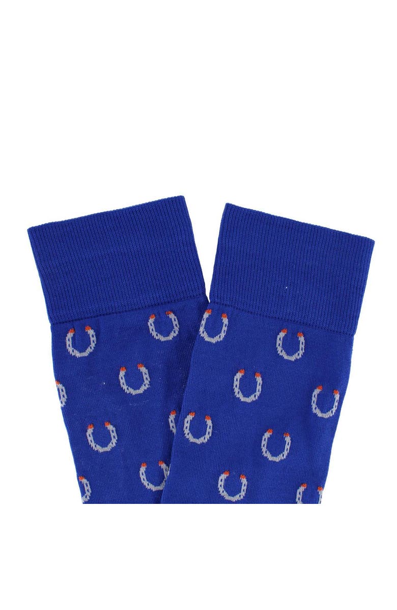 Trafalgar Lucky Horseshoe Over The Calf Pima Cotton Novelty Dress Sock, Alternate, color, Clematis Blue