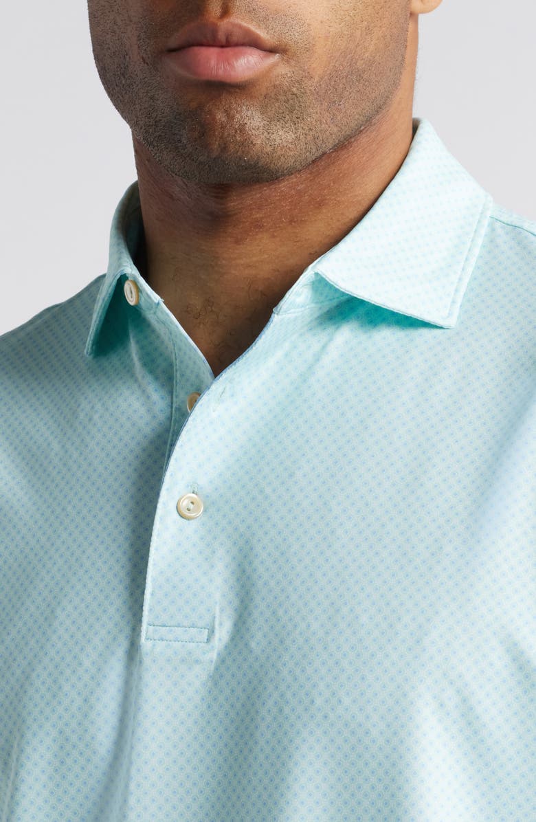 Peter Millar Circle Geo Print Performance Jersey Polo, Alternate, color, Seaglass