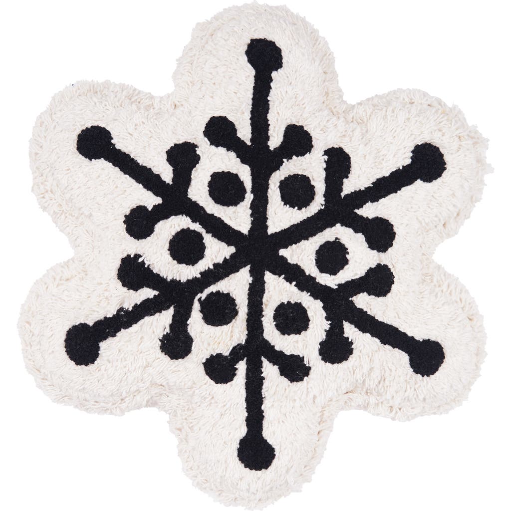 Carol & Frank Scarlett Snowflake Shaped Throw Pillow In White