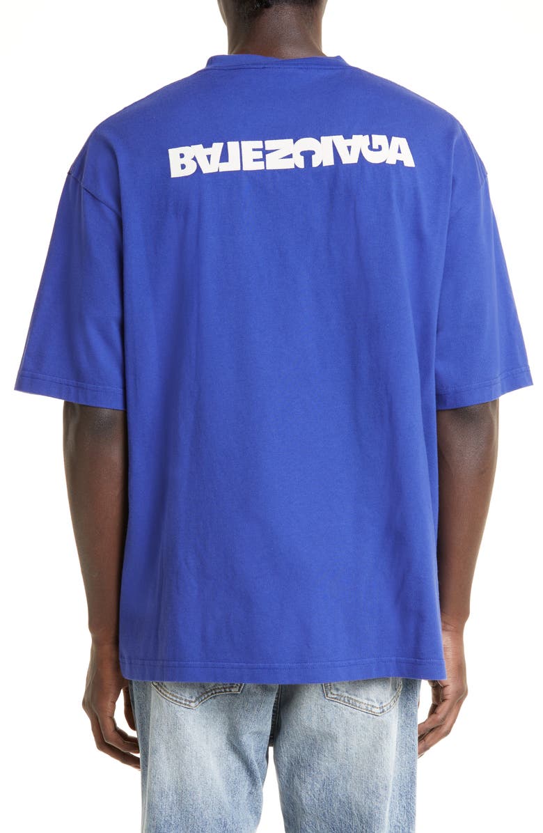 Balenciaga Turn Logo Stretch Cotton Graphic Tee, Alternate, color, 