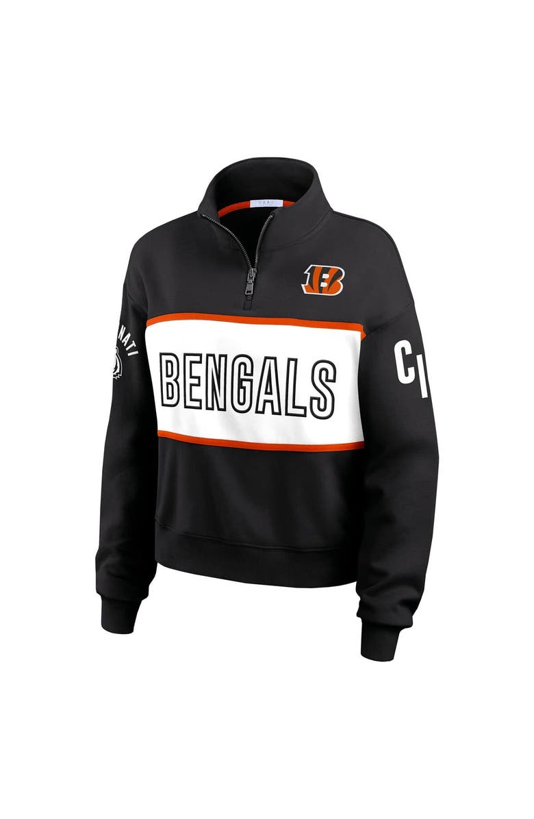 WEAR by Erin Andrews Women's WEAR by Erin Andrews Black Cincinnati Bengals Quarter-Zip Jacket, Alternate, color, 