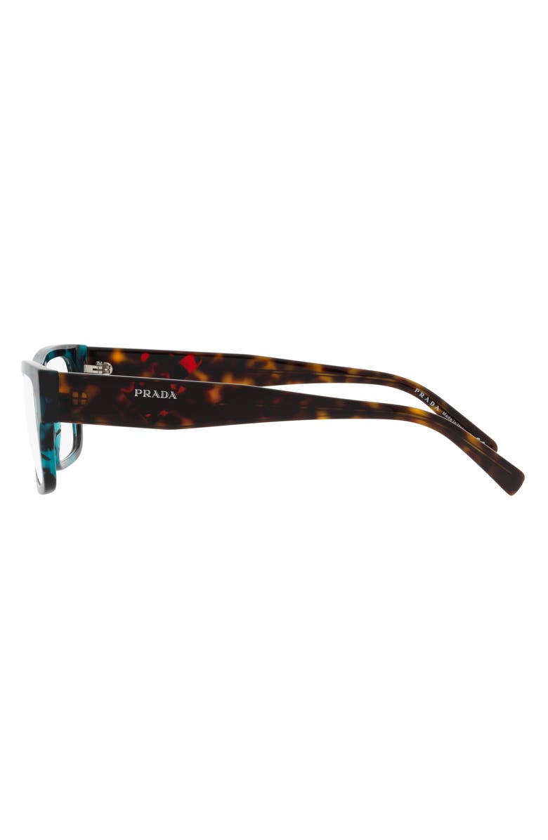 Prada 52mm Rectangular Optical Glasses, Alternate, color, Havana