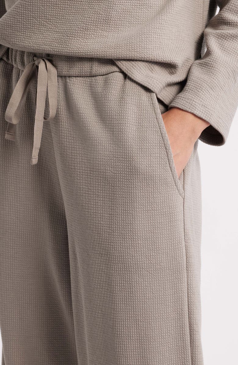 Eileen Fisher Organic Cotton Blend Ankle Wide Leg Drawstring Pants, Alternate, color, Reed