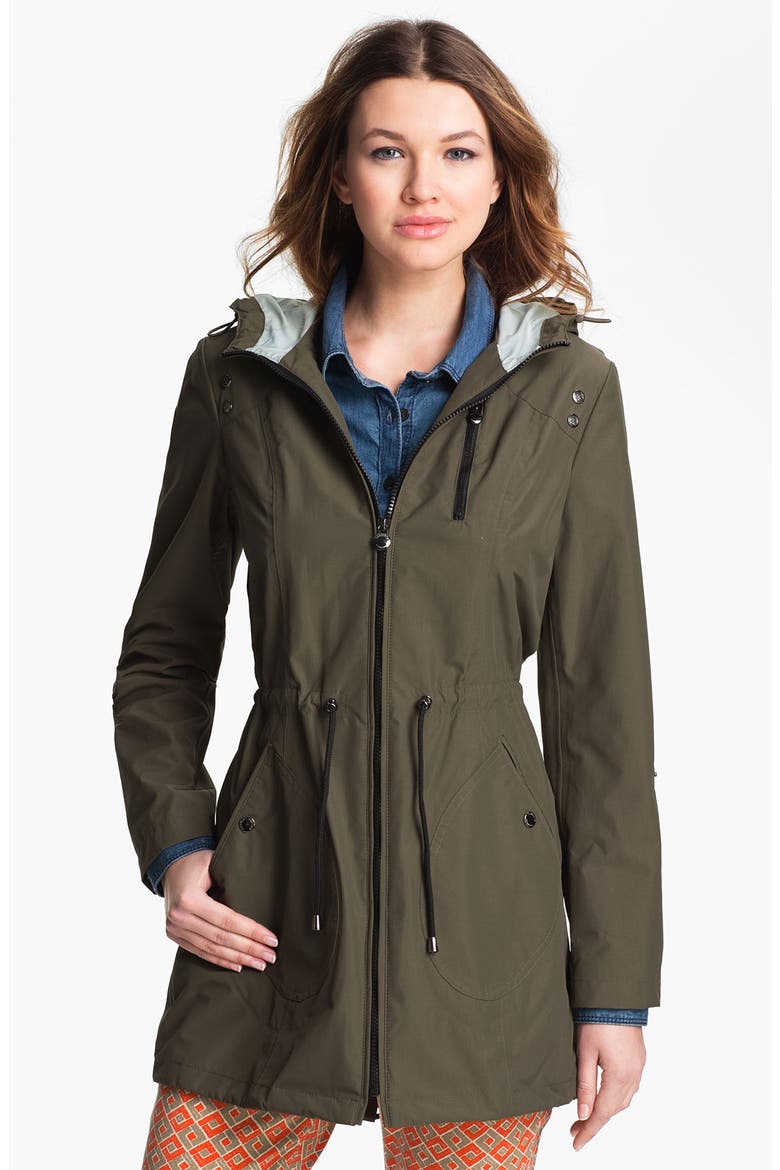 Packable Water Repellent Anorak, Main, color, KHAKI/ MINT