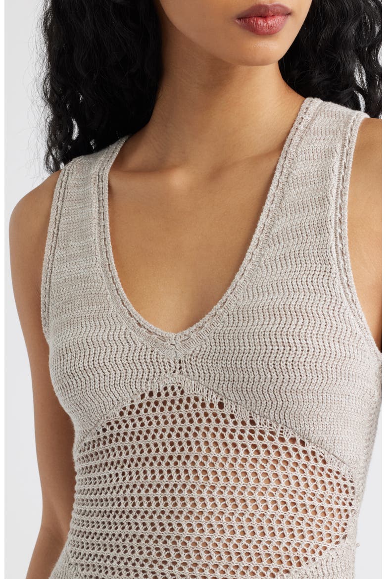 Melanie Crochet Body-Con Midi Dress, Alternate, color, SAND/ WITH