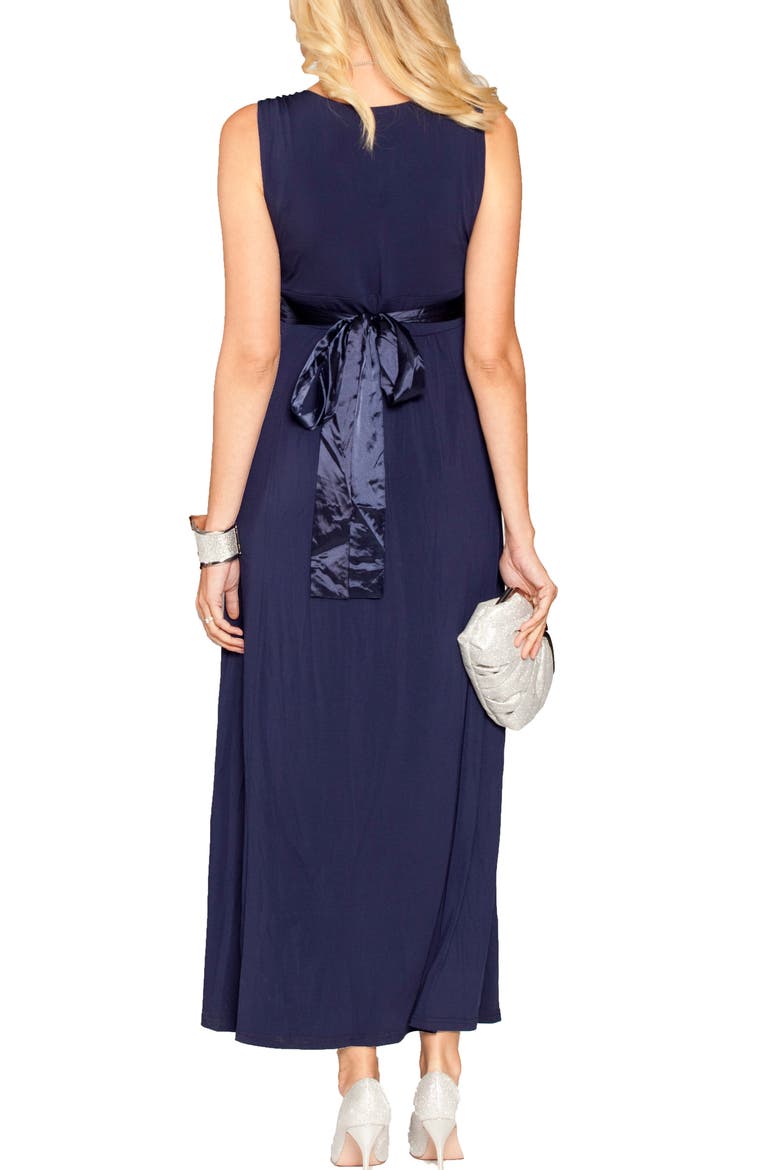 Satin Trim Maternity Dress, Alternate, color, DARK NAVY