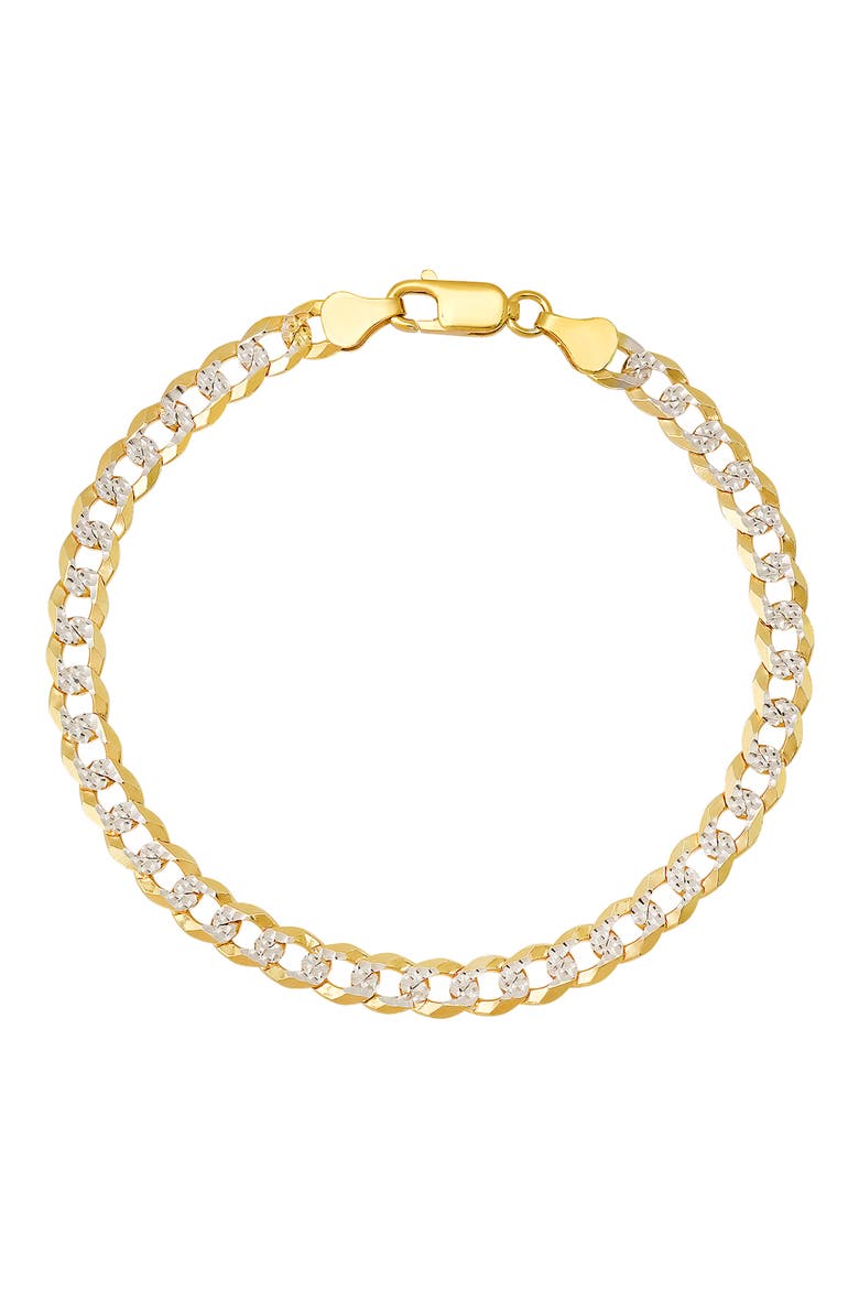 Men's Diamond Cut Cuban Chain Bracelet, Main, color, GOLD