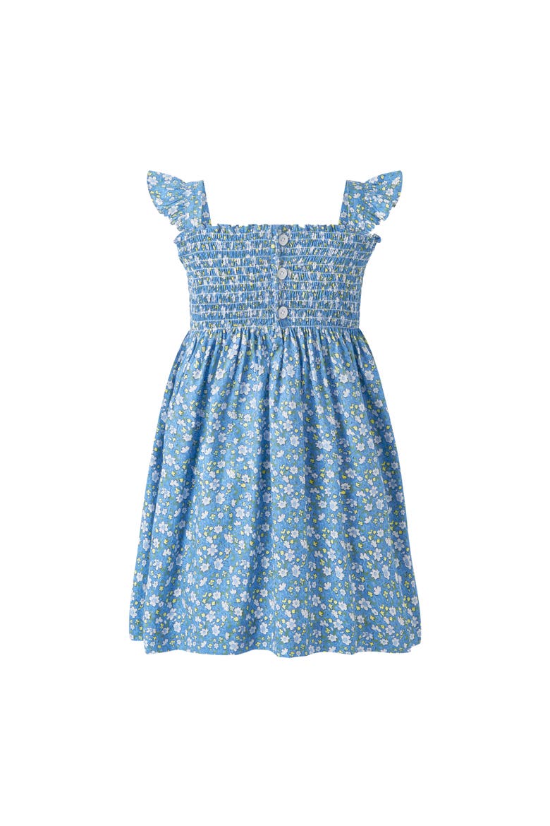 Ditsy Daisy Ruched Dress, Alternate, color, Blue